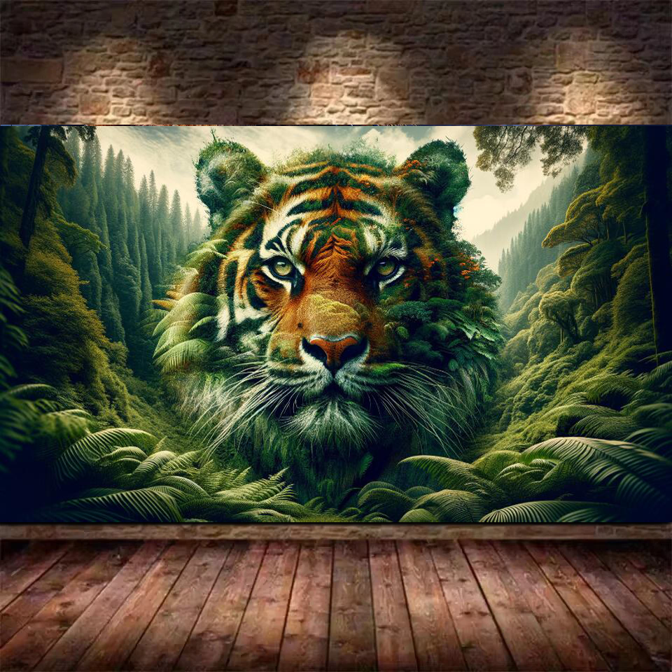 Art And Craft Jungle - The Tiger Of Jungle Diamond Painting