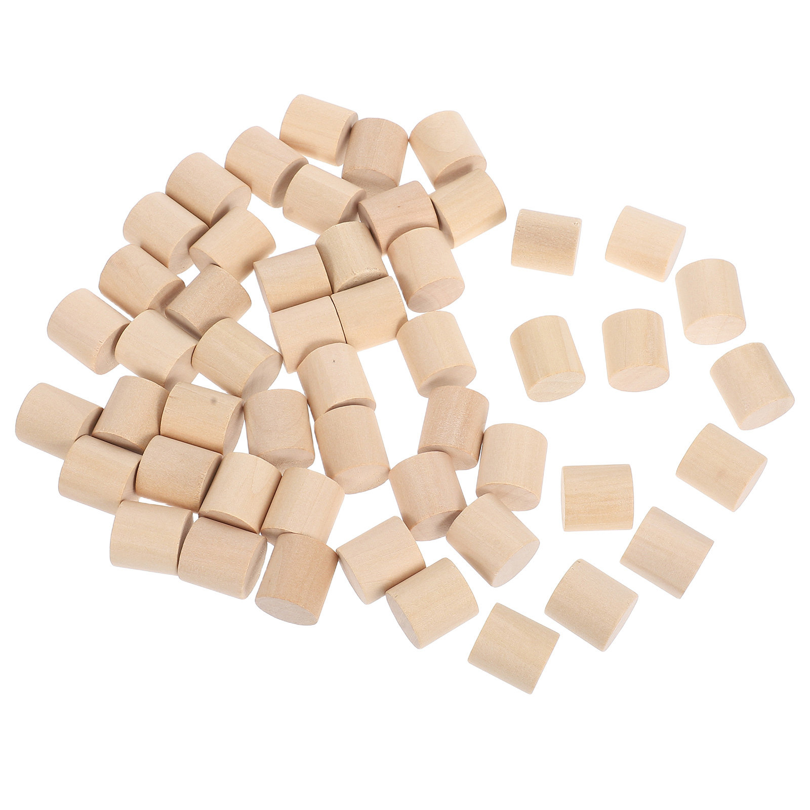 Letter S Art Craft - 60Pcs Solid Wood Cylinder Craft Blocks