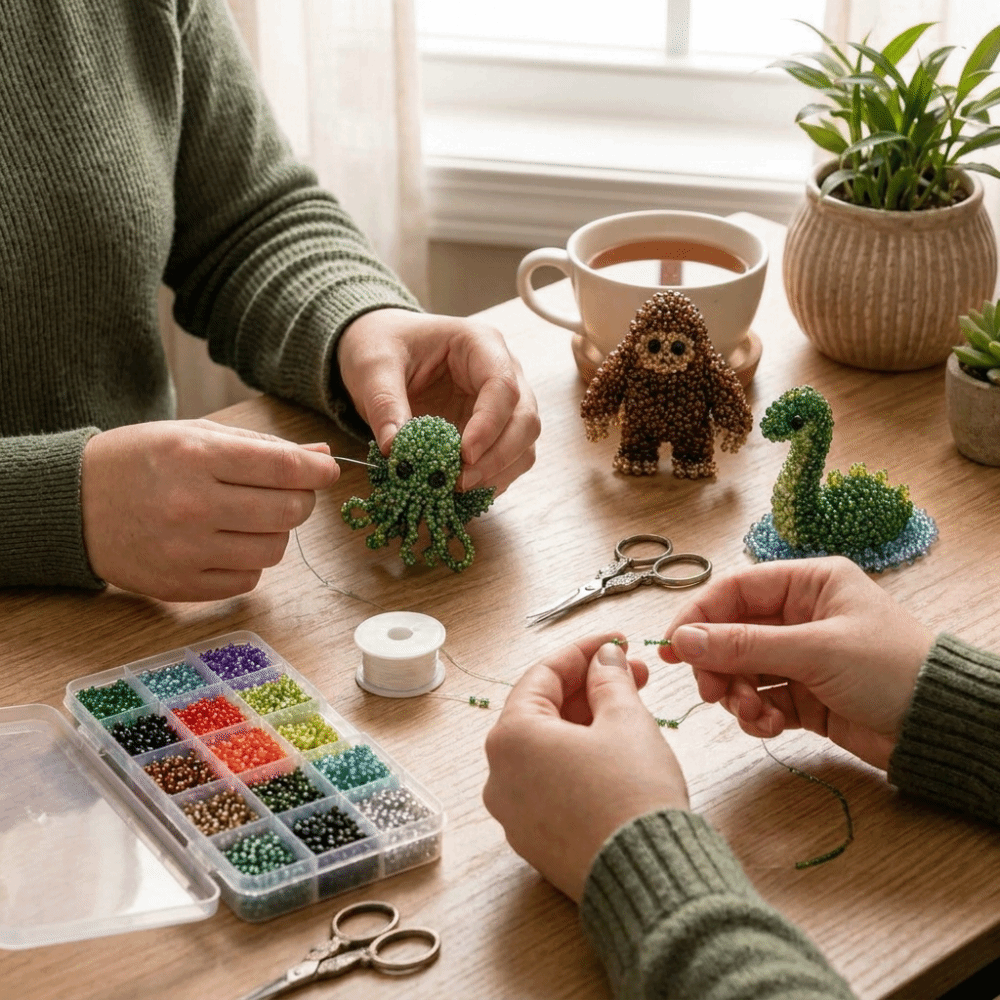 Art Craft Education - Handmade DIY Animal Bead Embroidery Kit