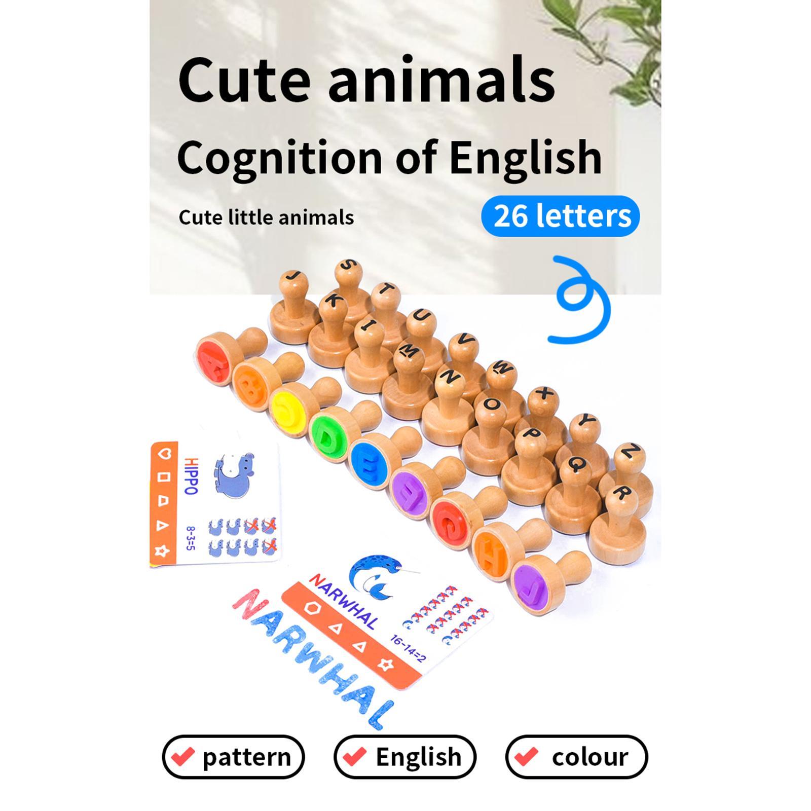 Art Craft Education - Wooden Alphabet Number Stamp Educational Toy