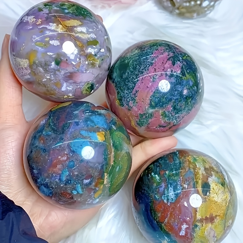Art And Craft Valentine - 8-8.5cm Natural Ocean Jasper Sphere,Colorful Unique