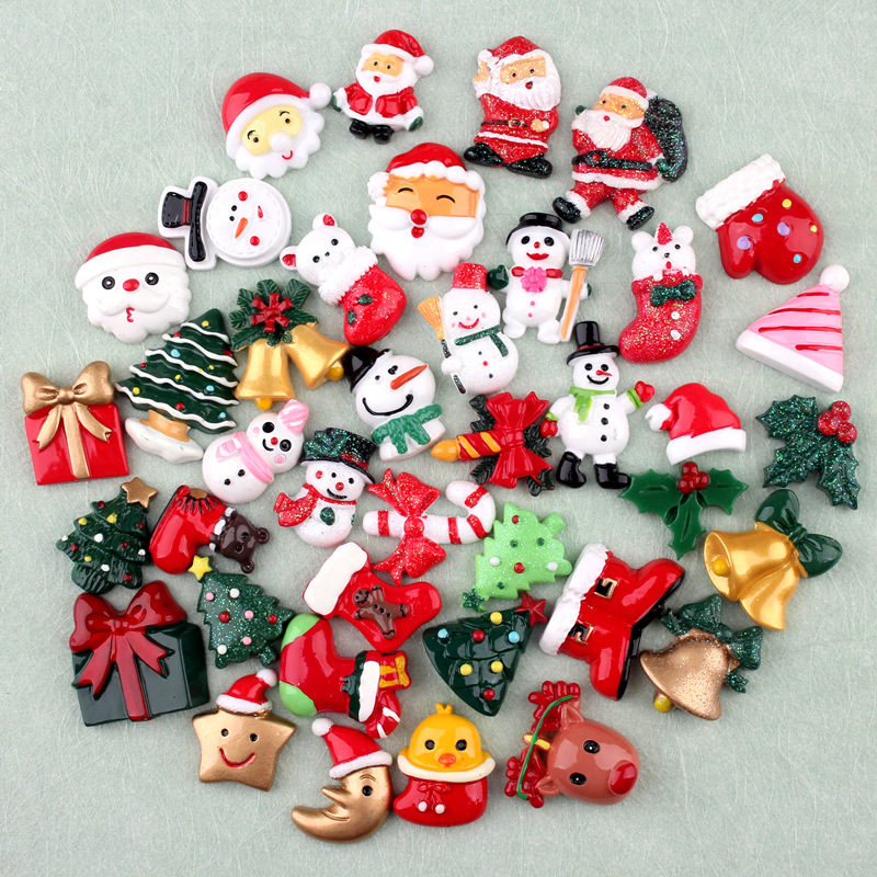 Art Craft Christmas Tree - 30pcs Mixed Christmas series Resin Color