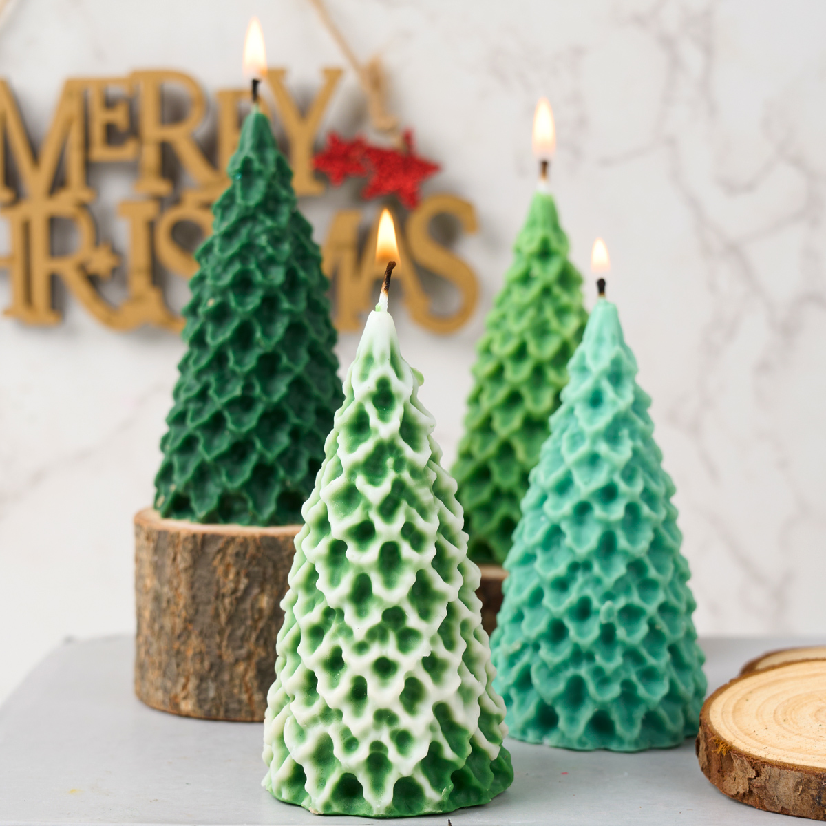 Art And Craft Xmas Tree - 3D Christmas Tree Silicone Candle Mold