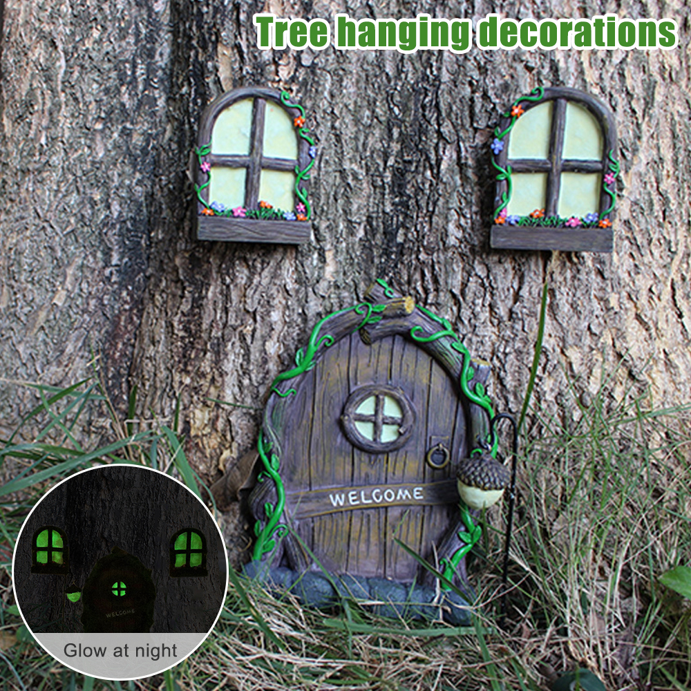 Art Craft Christmas Tree - 3pcs Tree Sculpture Garden Gnome Window