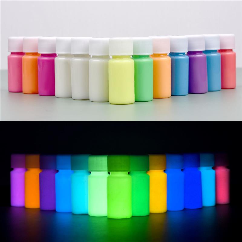 Acrylic Pour Paint - 20g Bottle Fluorescent Pigment Long-Lasting Luminous