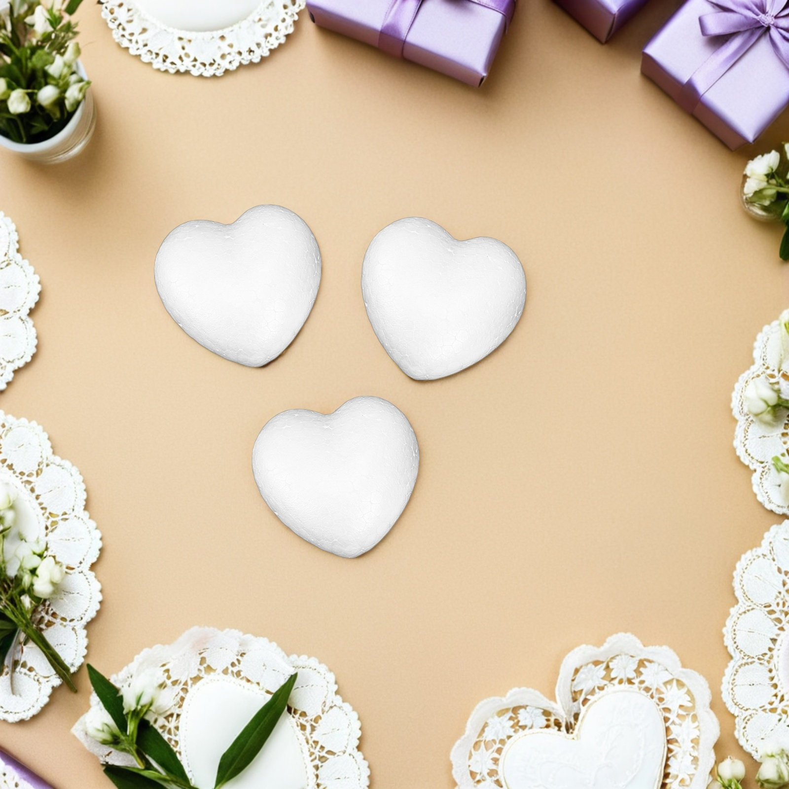 Art And Craft Valentine - 20Pcs Blank Heart Foam Balls DIY