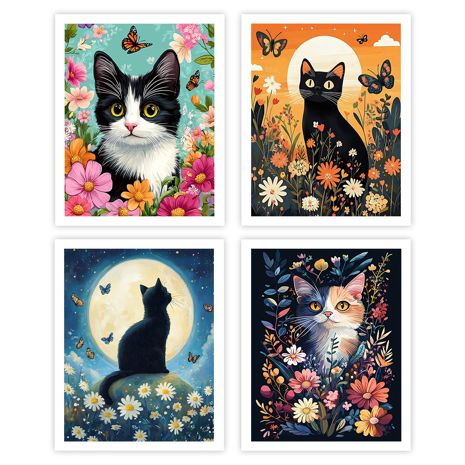 Art Craft Gifts For Adults - GATYZTORY Painting By Number Draw Cat