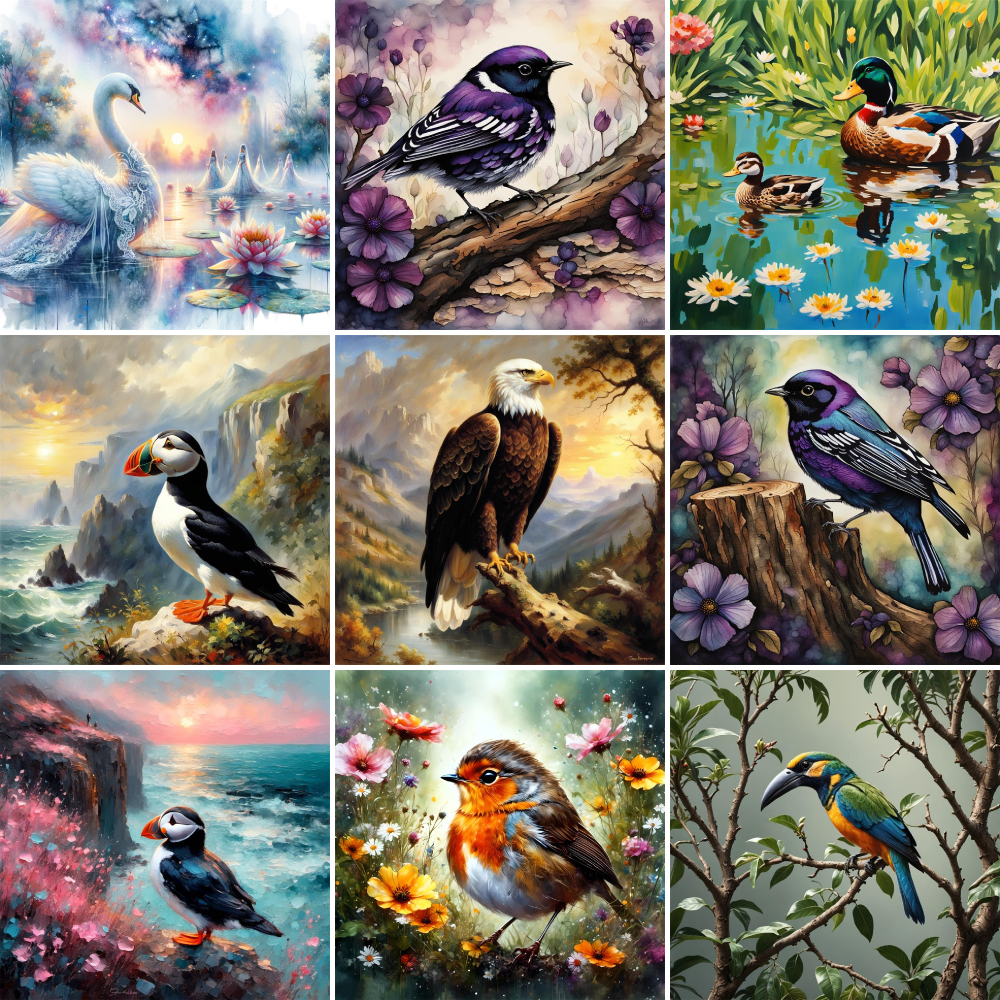 Art Craft Gifts For Adults - Bird Arctic Puffin Paintings By Numbers