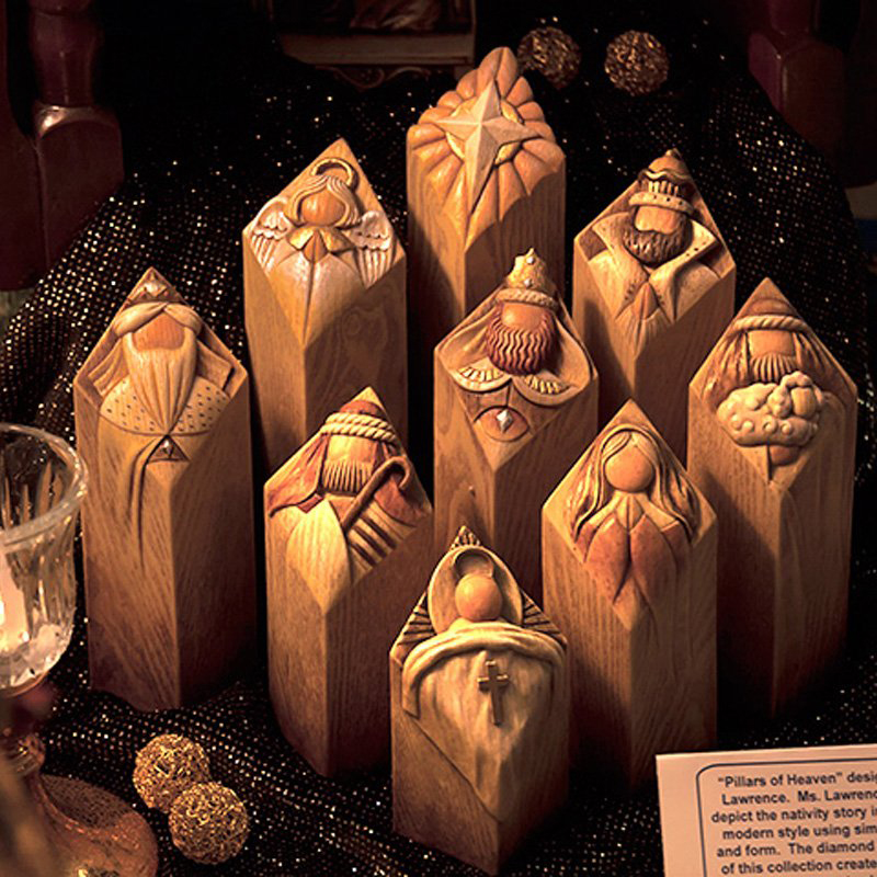 Art Craft Christmas Tree - Heaven Nativity Tree Pillar Statue Resin