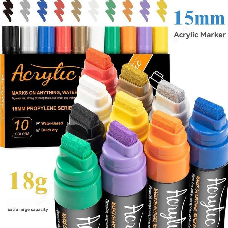 10 Colors Jumbo Markers 15mm J - Art Craft Jumbo บทวิจารณ์และราคา