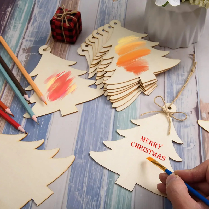 Paintable Blank Wooden christm - Art And Craft Xmas Tree บทวิจารณ์และราคา