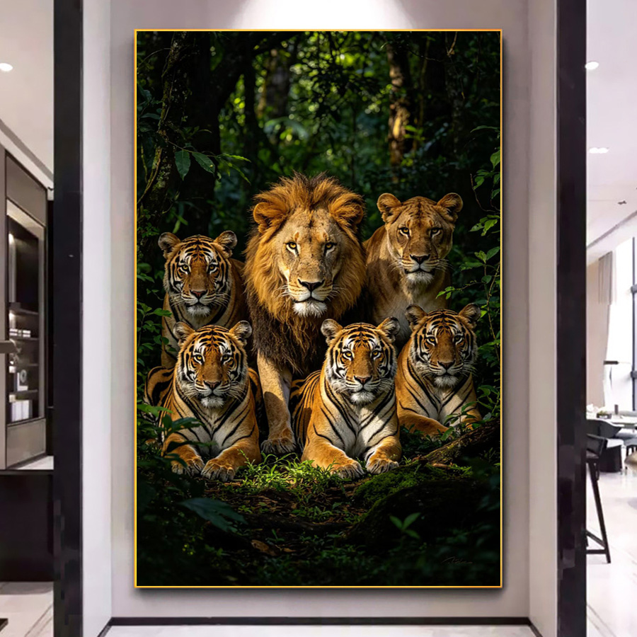 5D DIY Diamond Mosaic Lion Tig - Art And Craft Jungle บทวิจารณ์และราคา