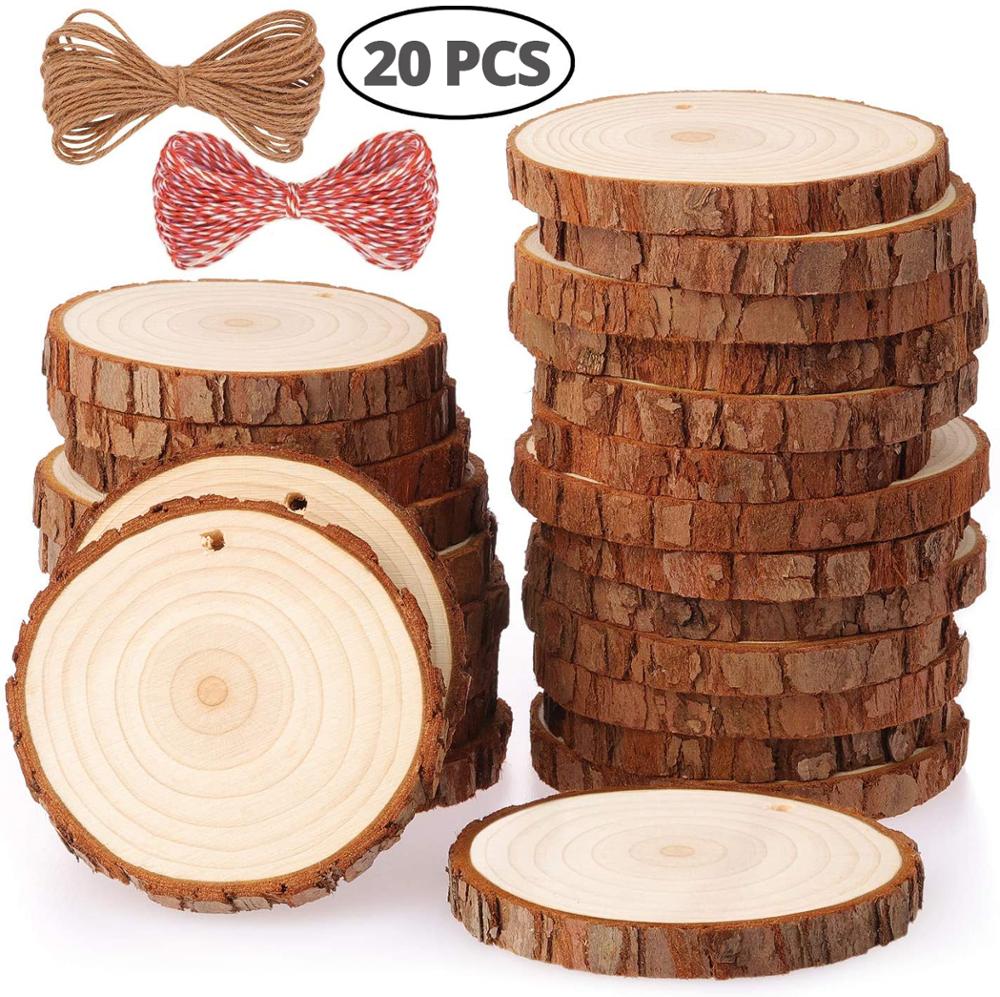 Natural Wood Slices Craft Wood - Art Craft Christmas Tree บทวิจารณ์และราคา