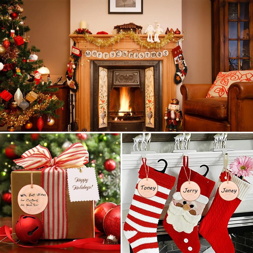 Natural Wood Slices Craft Wood - Art Craft Christmas Tree บทวิจารณ์และราคา
