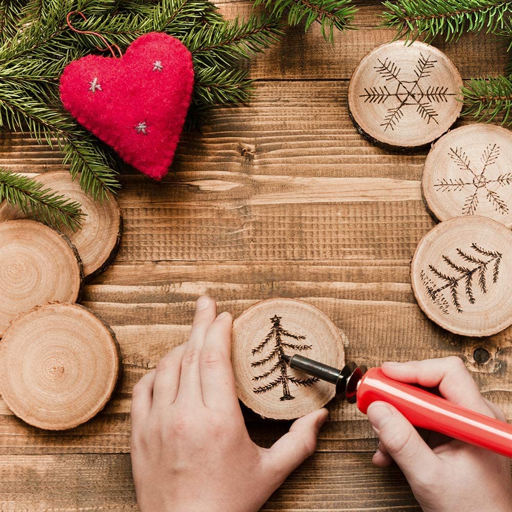 Natural Wood Slices Craft Wood - Art Craft Christmas Tree บทวิจารณ์และราคา