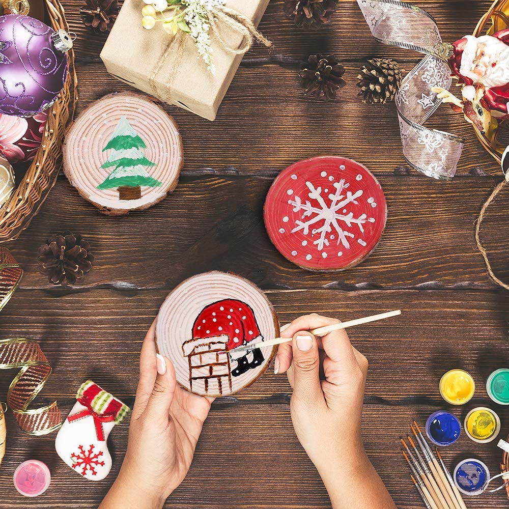 Natural Wood Slices Craft Wood - Art Craft Christmas Tree บทวิจารณ์และราคา