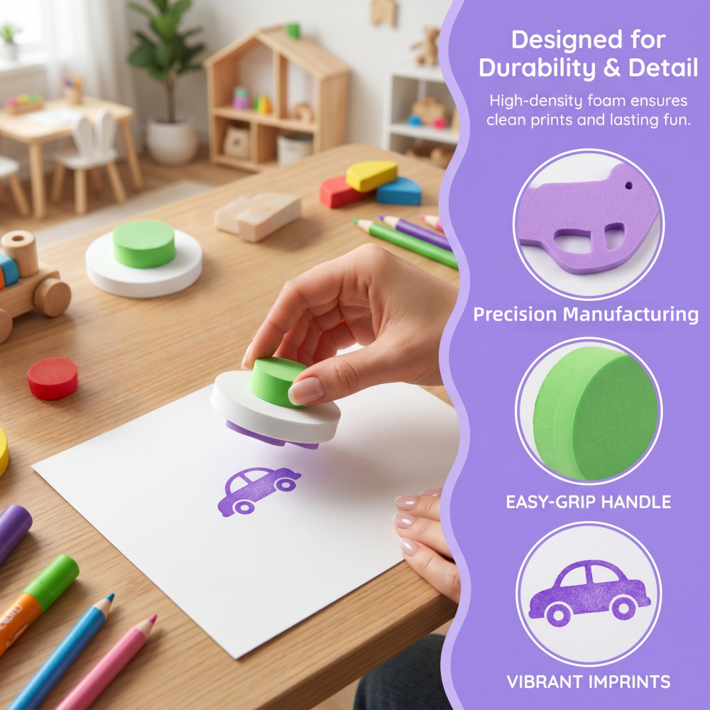 6Pcs EVA Vehicle Foam Stamps,  - Art Craft Education บทวิจารณ์และราคา