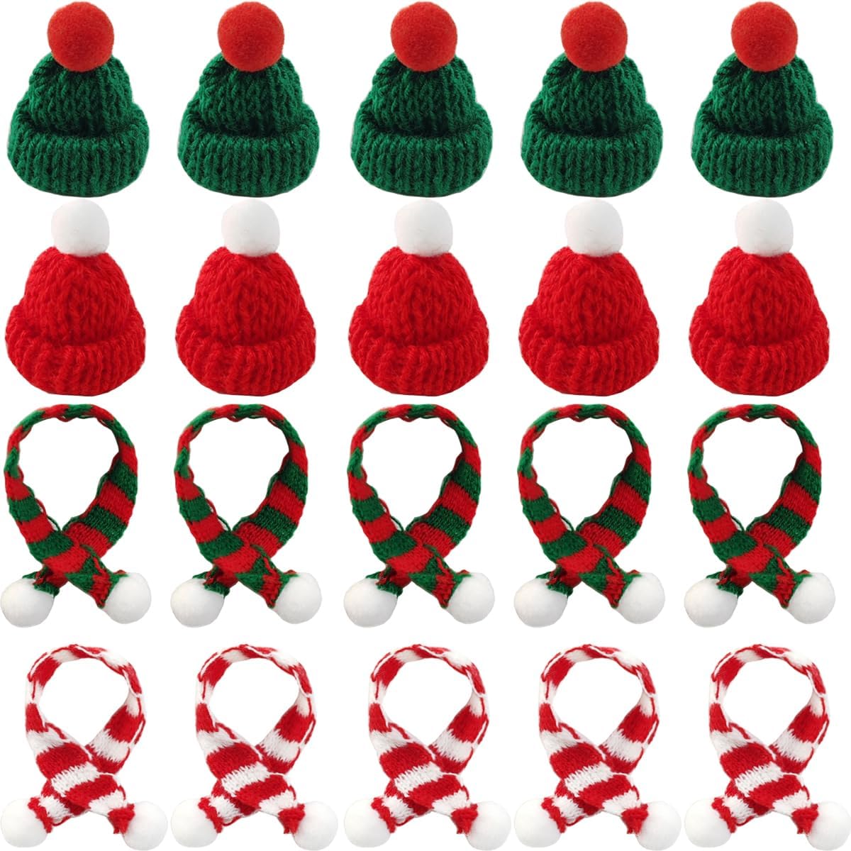 32PCS Mini Knit Hat Mini Chris - Art Craft Christmas Tree บทวิจารณ์และราคา