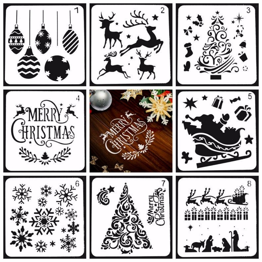 8/12/16pcs Christmas Painting  - Art And Craft Xmas Tree บทวิจารณ์และราคา
