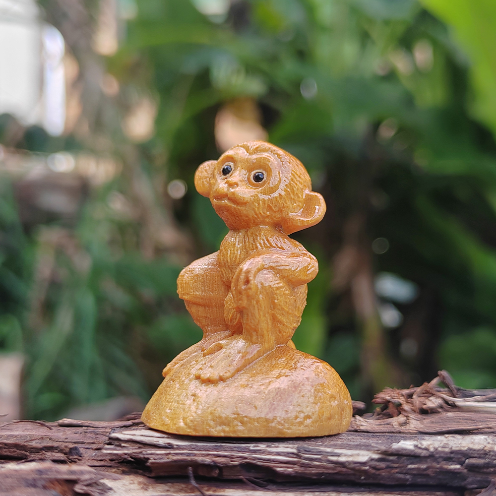 Monkey Wood Carving Statue, An - Art And Craft Jungle บทวิจารณ์และราคา