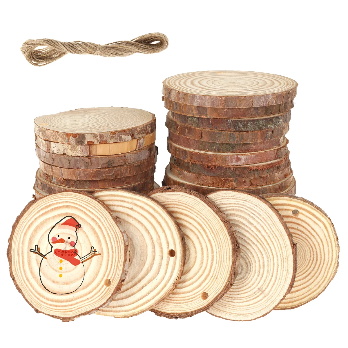 30pcs Natural Wood Slices Craf - Art Craft Christmas Tree บทวิจารณ์และราคา