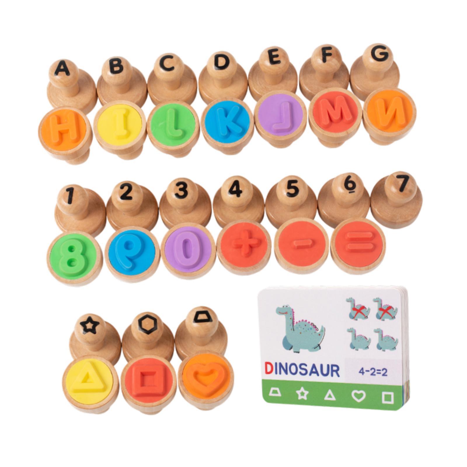 Wooden Alphabet Number Stamp E - Art Craft Education บทวิจารณ์และราคา