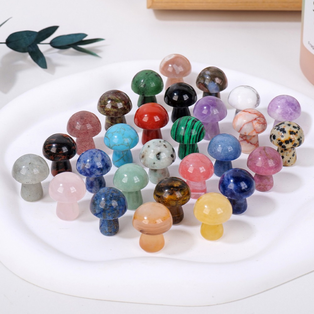 Natural Crystal Mushroom Gemst - Art And Craft Jungle บทวิจารณ์และราคา