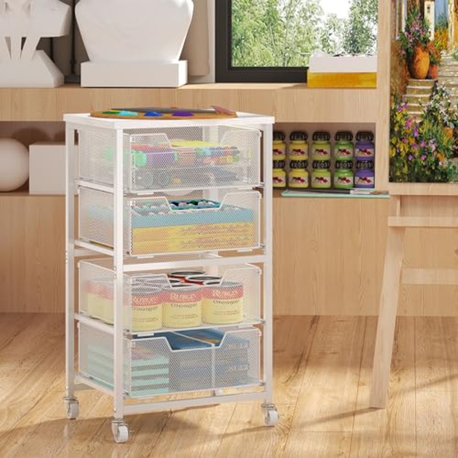4-Drawer Rolling Storage Cart  - Art Crafting บทวิจารณ์และราคา