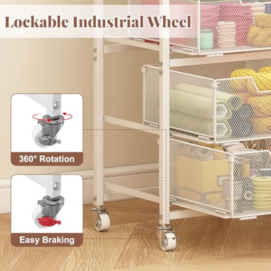 4-Drawer Rolling Storage Cart  - Art Crafting บทวิจารณ์และราคา