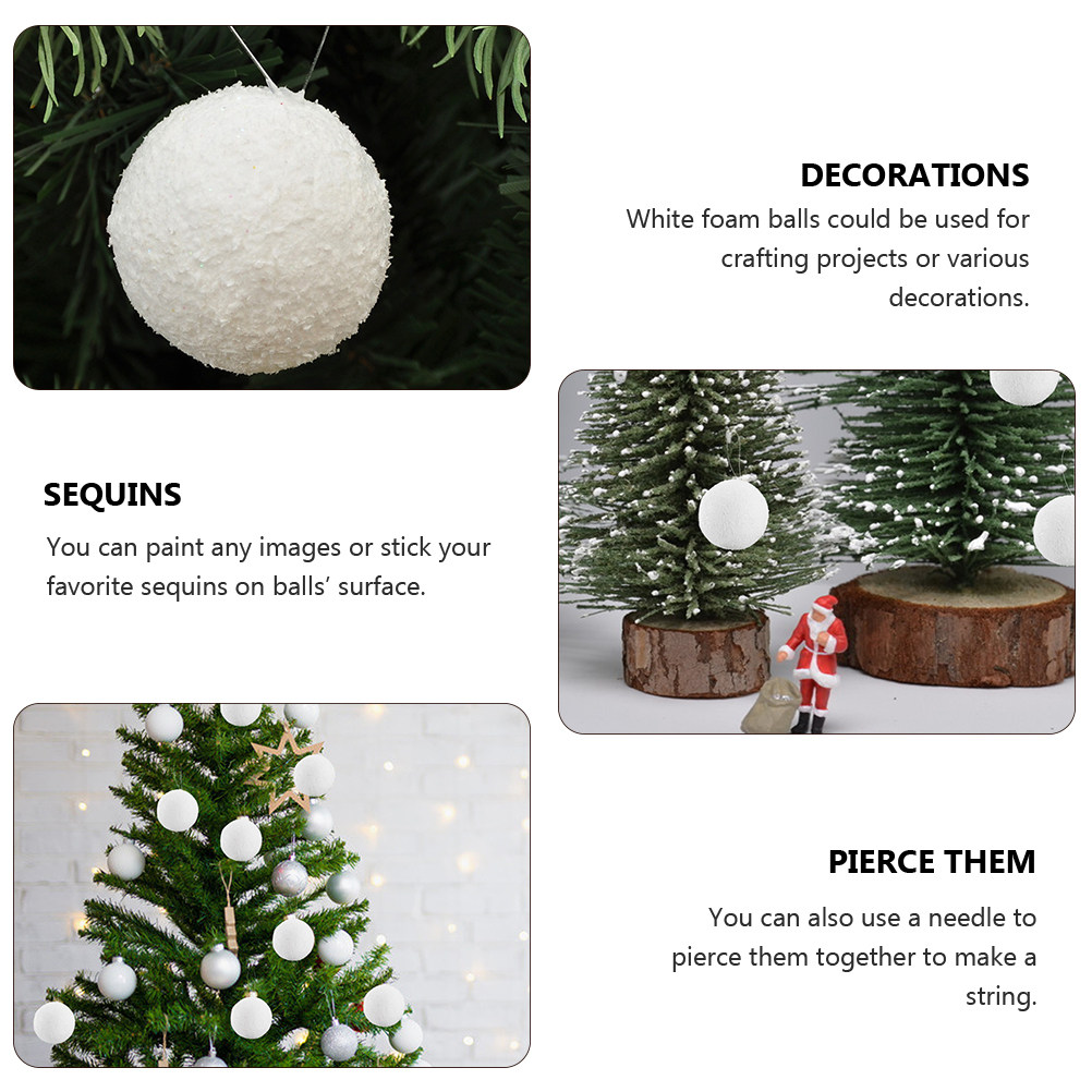 12Pcs White Xmas Ball Christma - Art And Craft Xmas Tree บทวิจารณ์และราคา