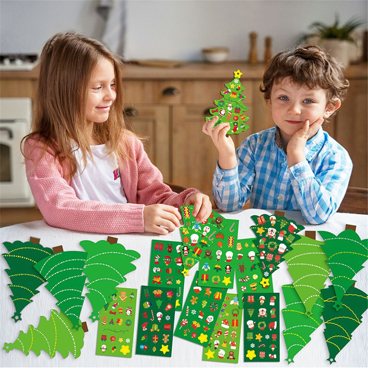 A11I 24PCS Christmas Tree DIY  - Art And Craft Xmas Tree บทวิจารณ์และราคา