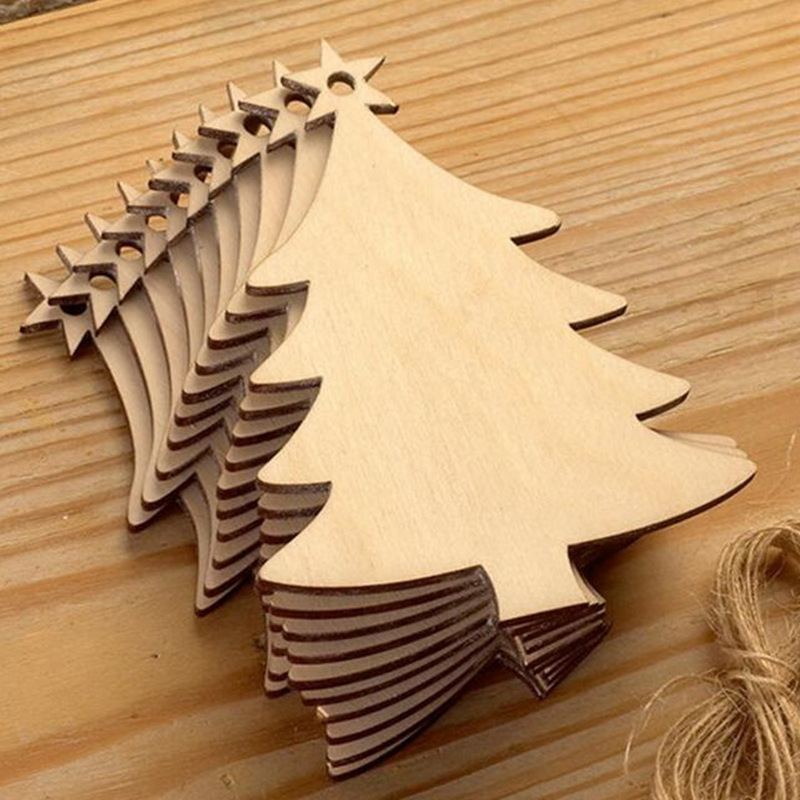 10pcs Unfinished Blank Wooden  - Art And Craft Xmas Tree บทวิจารณ์และราคา
