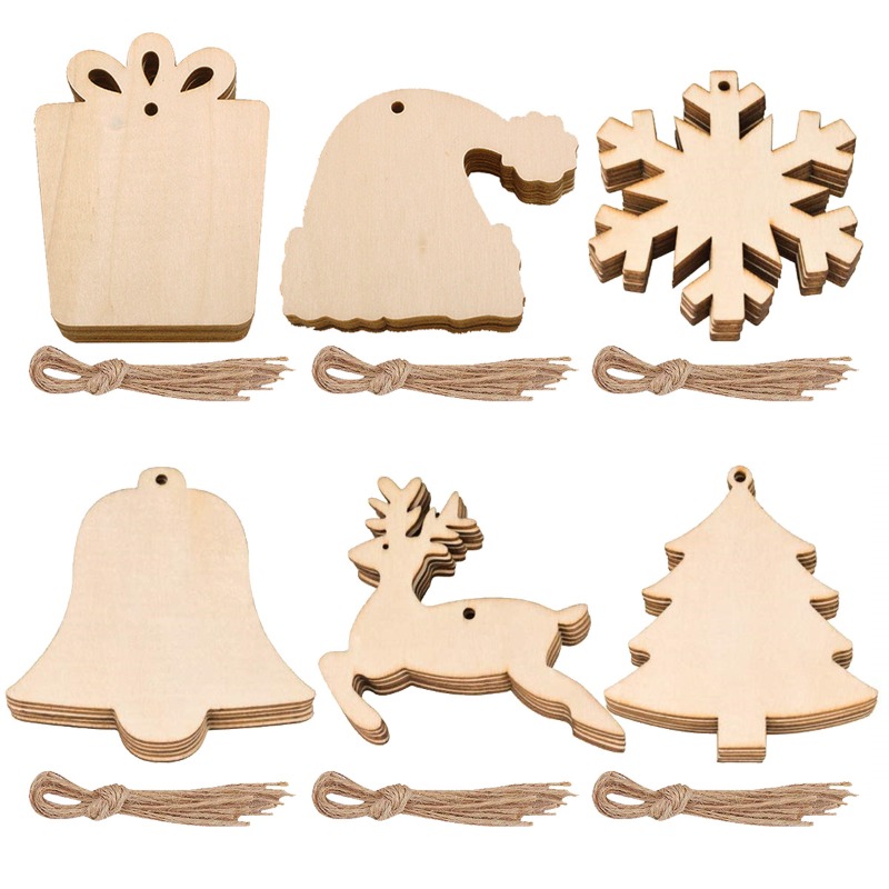 10pcs Unfinished Blank Wooden  - Art And Craft Xmas Tree บทวิจารณ์และราคา