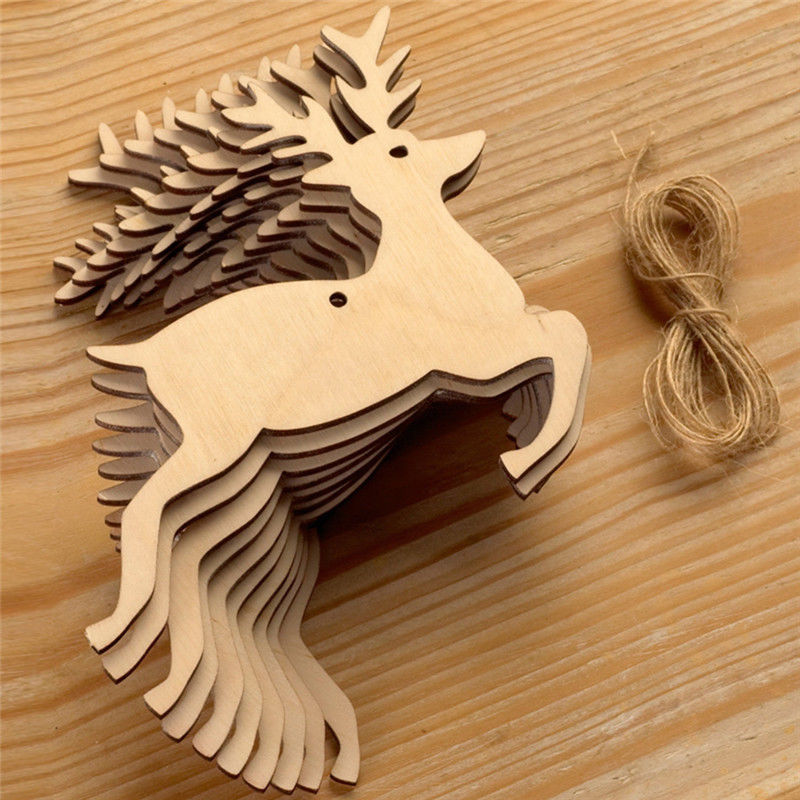 10pcs Unfinished Blank Wooden  - Art And Craft Xmas Tree บทวิจารณ์และราคา