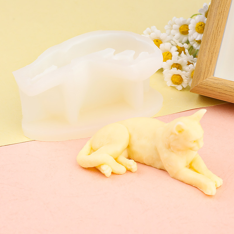 Creative Lying Cat Silicone Mo - Art Craft Horse บทวิจารณ์และราคา