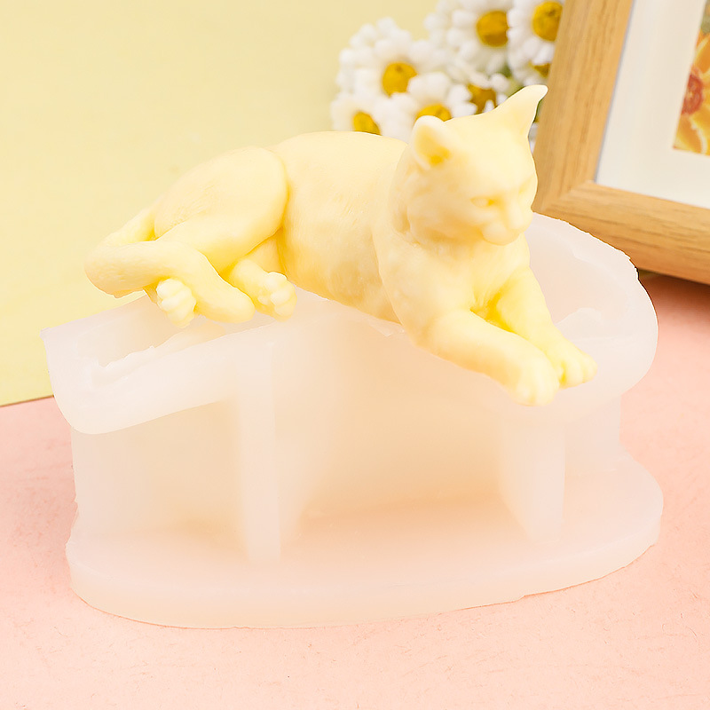 Creative Lying Cat Silicone Mo - Art Craft Horse บทวิจารณ์และราคา