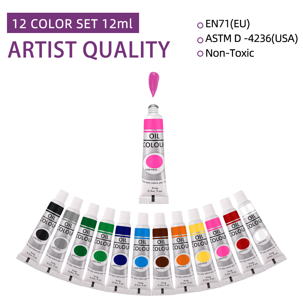 12 Color Oil Paints Set 9ml Tu - Art Craft Youtube บทวิจารณ์และราคา