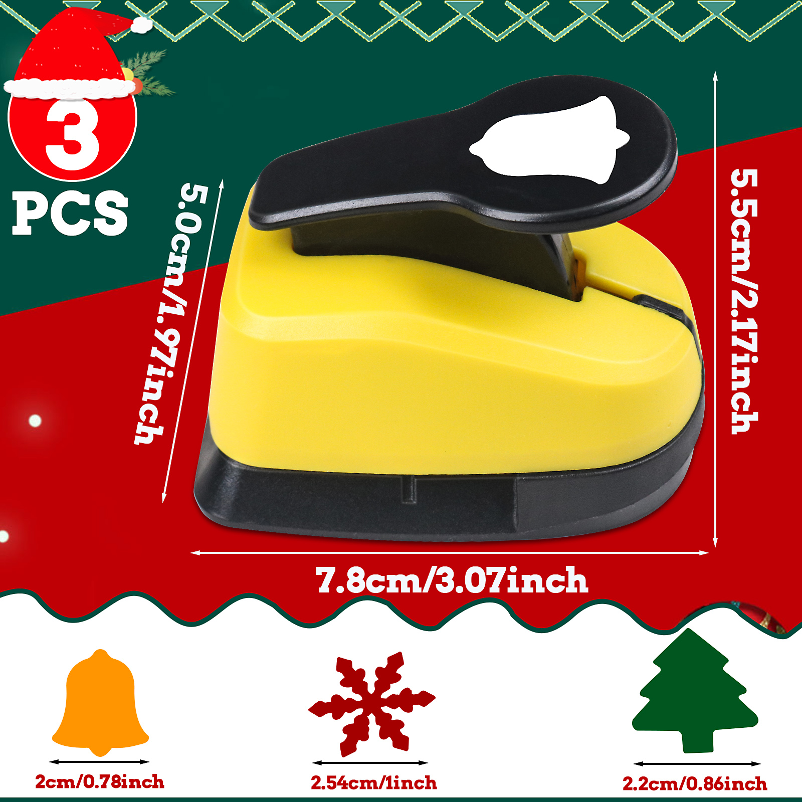 3pcs Paper Hole Puncher Cutter - Art Craft Christmas Tree บทวิจารณ์และราคา