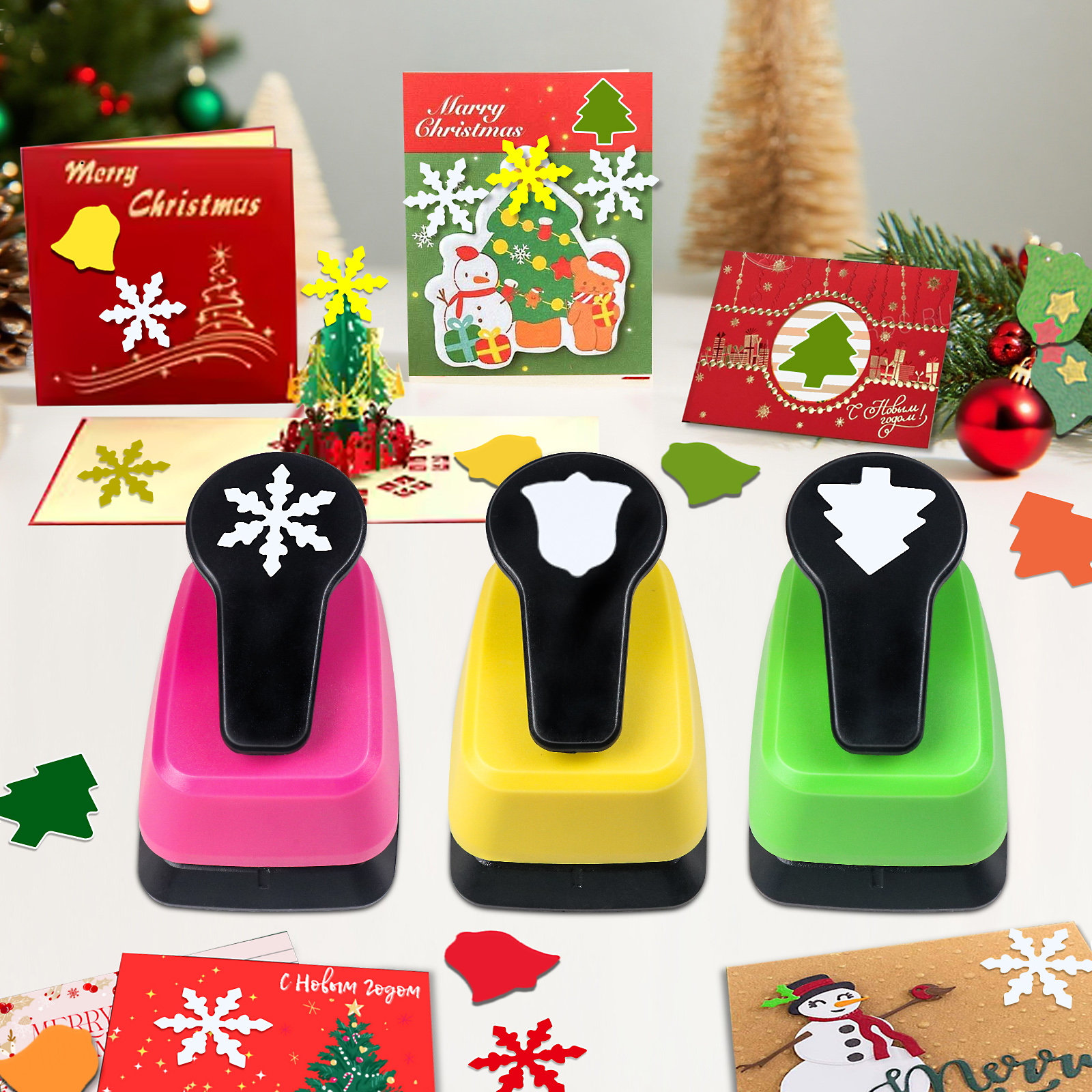 3pcs Paper Hole Puncher Cutter - Art Craft Christmas Tree บทวิจารณ์และราคา