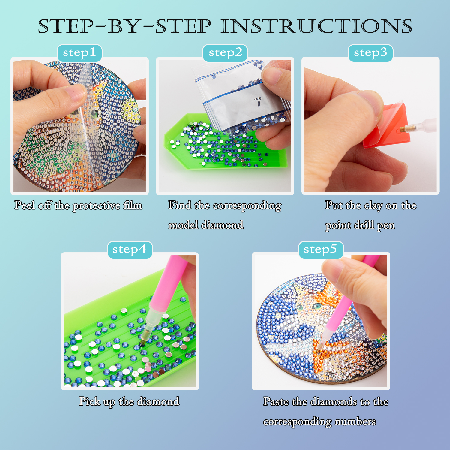 8 pieces/set of diamond painte - Art Craft Things บทวิจารณ์และราคา