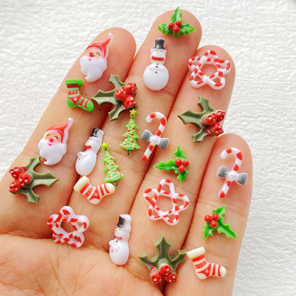 50Pcs Mixed Nail Art Resin Chr - Art Craft Christmas Tree บทวิจารณ์และราคา
