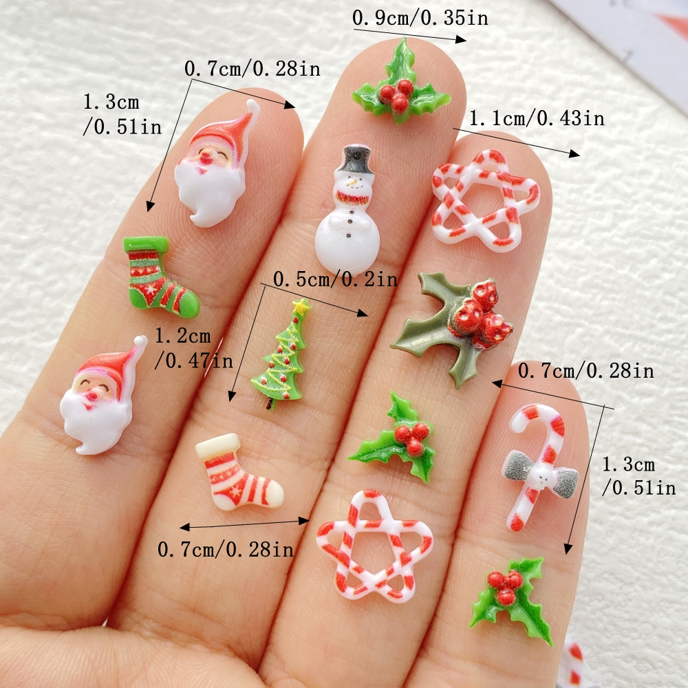 50Pcs Mixed Nail Art Resin Chr - Art Craft Christmas Tree บทวิจารณ์และราคา