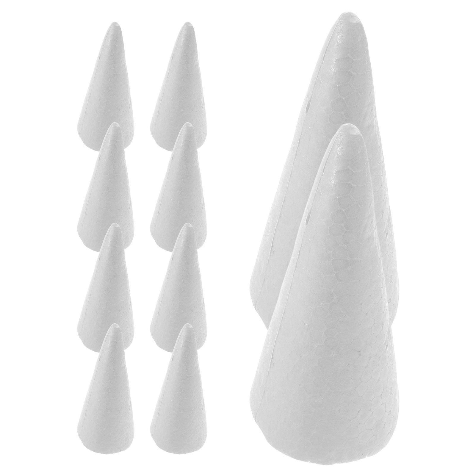 12Pcs White Foam Cone Solid DI - Art Craft Christmas Tree บทวิจารณ์และราคา