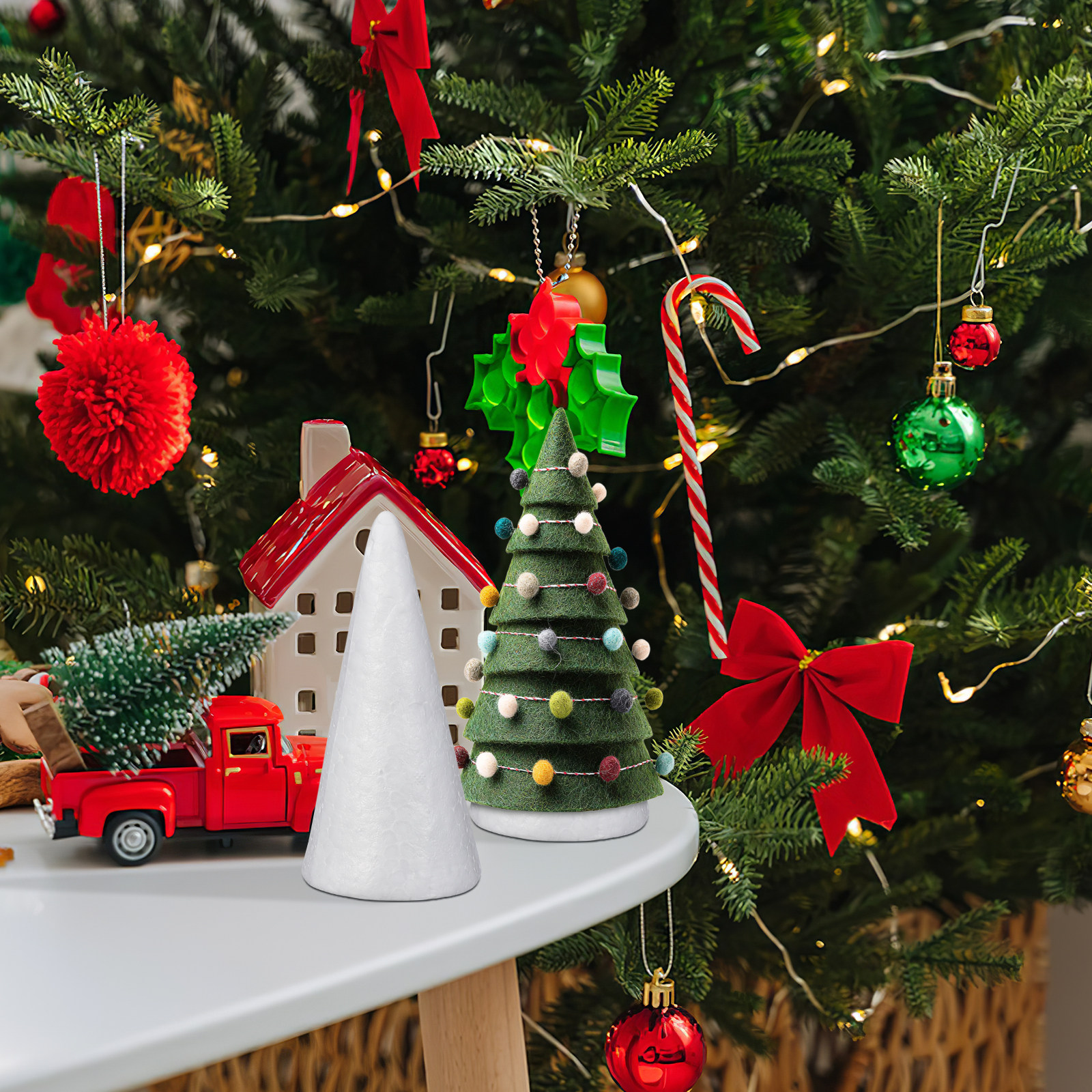 12Pcs White Foam Cone Solid DI - Art Craft Christmas Tree บทวิจารณ์และราคา