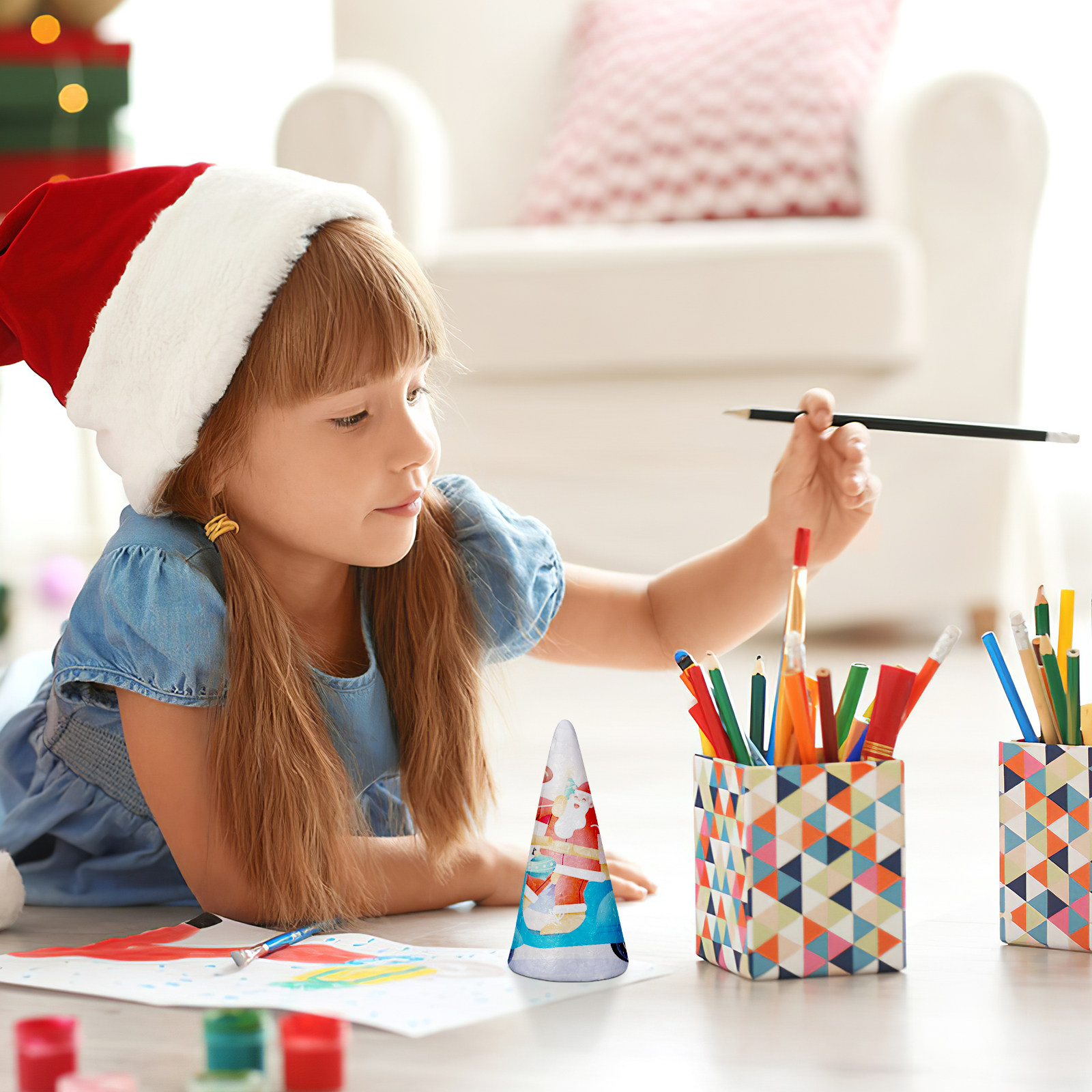 12Pcs White Foam Cone Solid DI - Art Craft Christmas Tree บทวิจารณ์และราคา