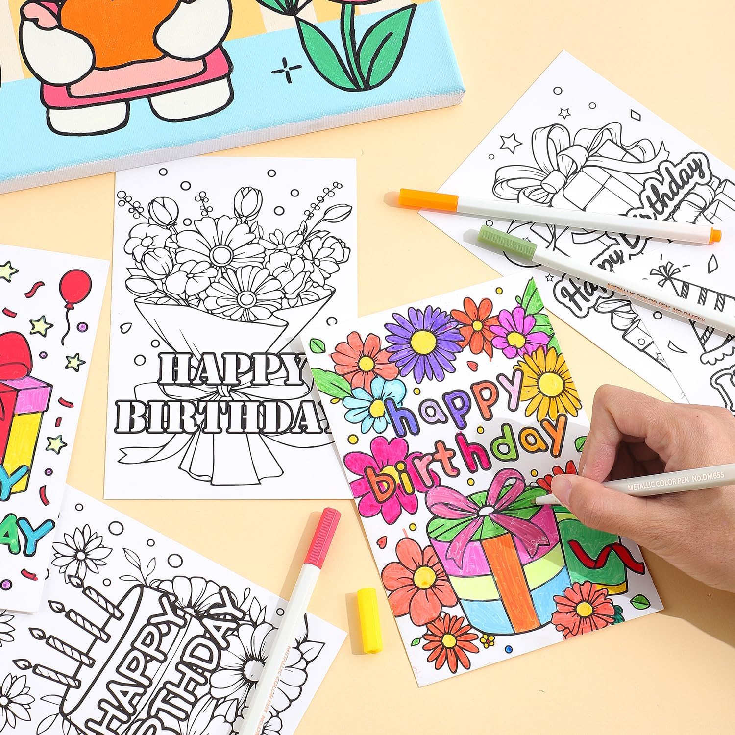 24 Unique Birthday Coloring Ca - Art Craft Gifts For Adults บทวิจารณ์และราคา