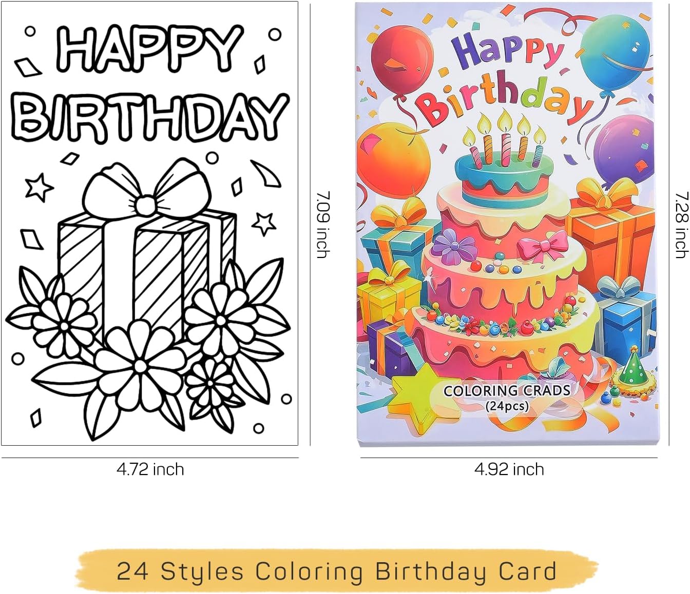 24 Unique Birthday Coloring Ca - Art Craft Gifts For Adults บทวิจารณ์และราคา