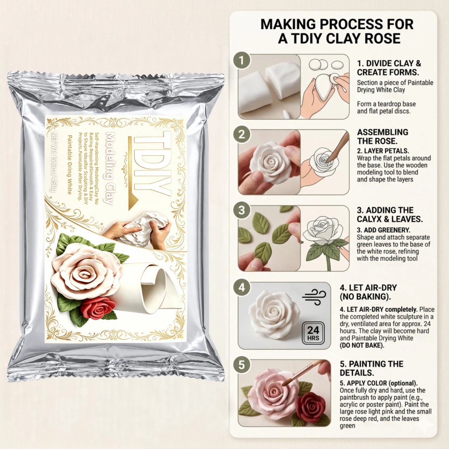 Smooth Air-Dry Clay, Modeling  - Air Dry Clay บทวิจารณ์และราคา
