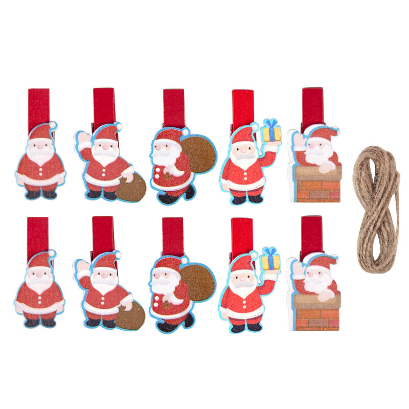 10/20pcs Christmas Wood Clips  - Art And Craft Xmas Tree บทวิจารณ์และราคา