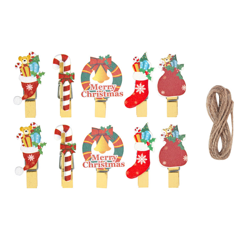 10/20pcs Christmas Wood Clips  - Art And Craft Xmas Tree บทวิจารณ์และราคา